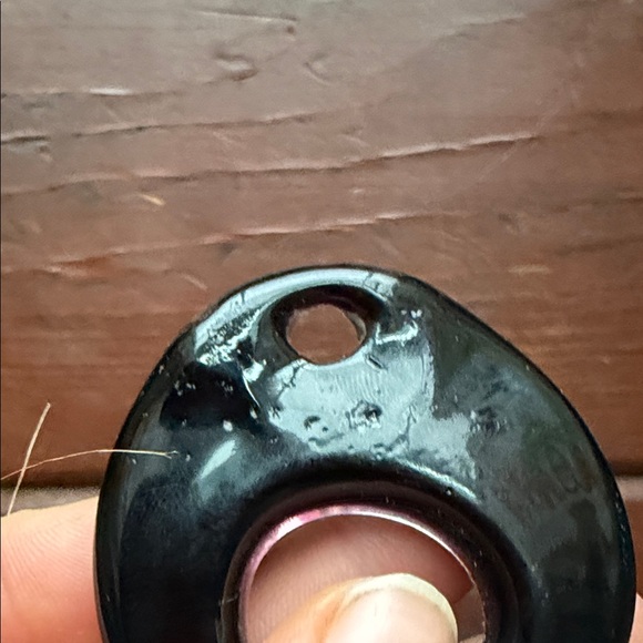 Black and Pink Swirl Glass Pendant - Picture 4 of 6